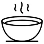 Drawing of bowl of hot soup